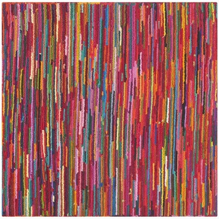 Safavieh 8 x 8 ft. Square Contemporary Nantucket Pink and Multicolor Hand Tufted Rug NAN142A-8SQ